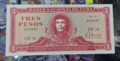 SH Cuba 3 Pesos Che Guevara 1984 Billete
