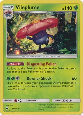 Vileplume - 6/147 - Holo Rare Sun &amp; Moon: Burning Shadows Singles