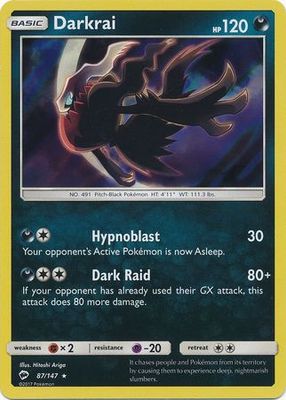 Darkrai - 87/147 - Holo Rare Sun &amp; Moon: Burning Shadows Singles