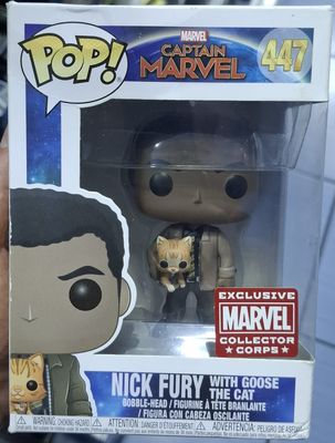 NELA-m,  Nick Fury With Goose the Cat Figura Funko Pop Marvel Corps