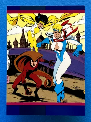 GA 1993 Skybox DC Cosmic Teams Dr. Light Power Girl Crimson Fox #5