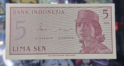 SH Indonesia 5 Sen Billete
