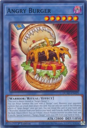 Angry Burger - DUAD-EN029 - Common 1st Edition Duelist&#39;s Advance 1st Edition Singles
