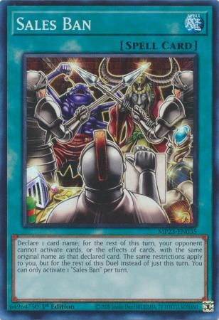 Sales Ban - MP23-EN035 - Super Rare 1st Edition Mega Tin 2023 Dueling Heroes Singles (Espanol)
