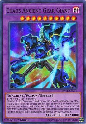 Chaos Ancient Gear Giant - RATE-EN041 - Super Rare 1st Edition Raging Tempest 1st Edition Singles