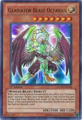 Gladiator Beast Octavius - LCGX-EN235 - Ultra Rare 1st Edition Legendary Collection 2 1st Edition Singles