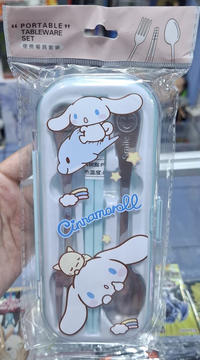 SJ Cinnamoroll Set de Cuchara Tenedor y Palillos Nuevo