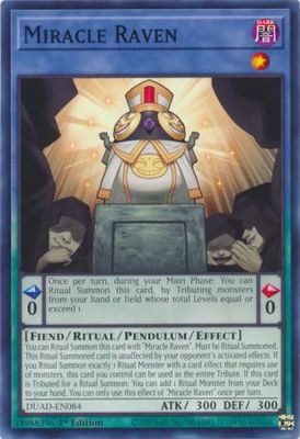 Miracle Raven - DUAD-EN084 - Common 1st Edition Duelist&#39;s Advance 1st Edition Singles