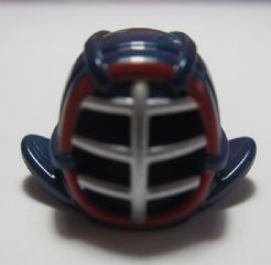 Minifigure, Headgear Helmet Ninjago Kendo with Silver Grille Mask and Dark Red Trim Pattern Lego Pieza