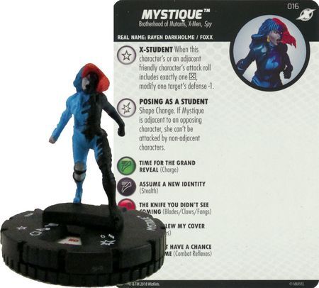 Mystique #016 X-men Xavier&#39;s School Marvel Heroclix Marvel: X-Men Xavier&#39;s School Singles Sin Tarjeta