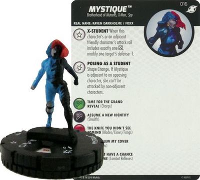 Mystique #016 X-men Xavier&#39;s School Marvel Heroclix Marvel: X-Men Xavier&#39;s School Singles Sin Tarjeta