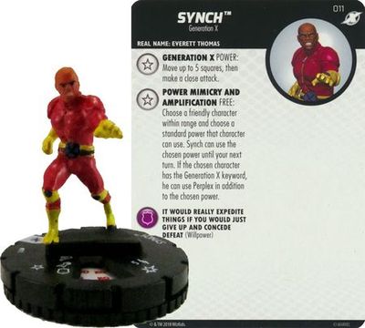 Synch #011 X-men Xavier&#39;s School Marvel Heroclix Marvel: X-Men Xavier&#39;s School Singles Sin Tarjeta