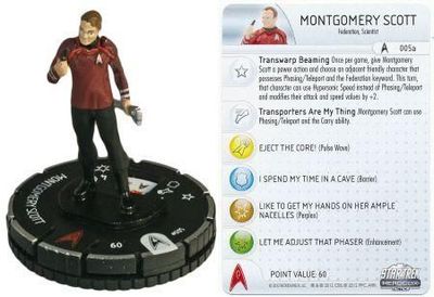 Montgomery Scott #005 Star Trek Tactics Away Team Heroclix Other: Star Trek: Tactics Away Team Fast Forces Sin Tarjeta