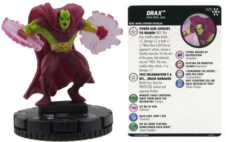 Drax #029 Avengers Infinity Marvel Heroclix Marvel: Avengers Infinity Singles Sin Tarjeta