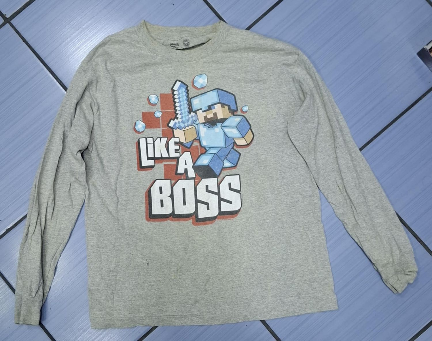 NELA-a, Like a Boss Minecraft Camisa Manga Larga Talla L