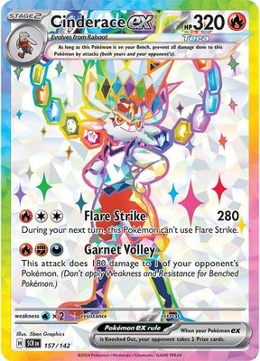 SJ Cinderace ex - 157/142 - SV07: Stellar Crown (SCR) SV07: Stellar Crown
