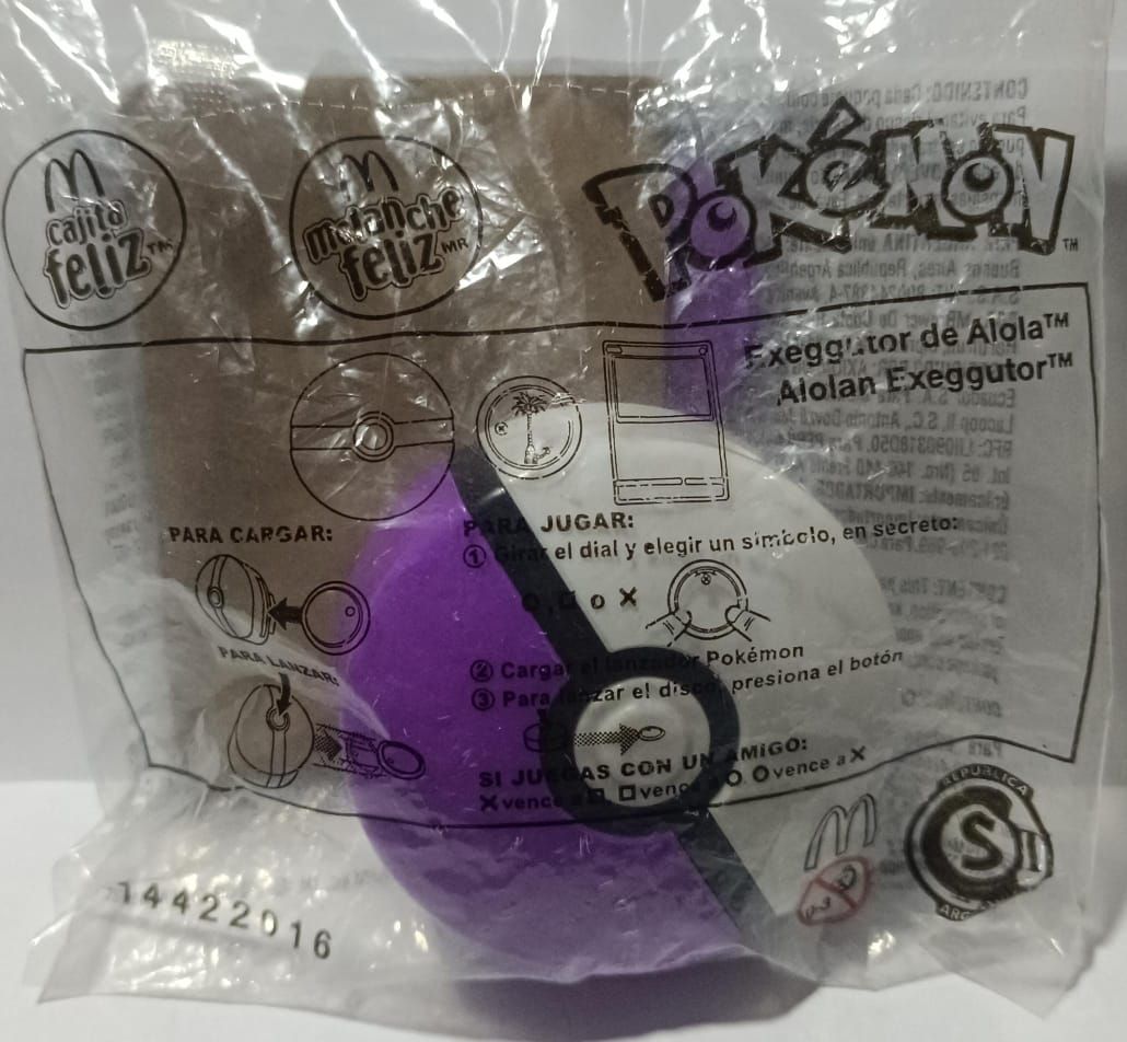 NELA-q, Pokémon Pokeball Disc Shooter, Morado  (2019) McDonald&#39;s Nintendo Alolan Exeggutor