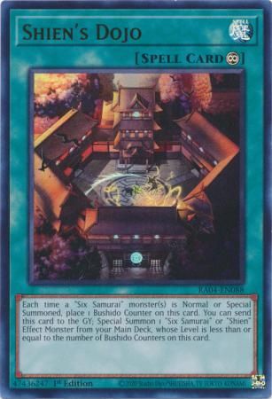 (Membresia) Shien&#39;s Dojo - RA04-EN088 - Ultra Rare 1st Edition Quarter Century Stampede 1st Edition Singles