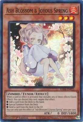 SJ Ash Blossom &amp; Joyous Spring (Alternate Art) - RA04-EN025 - Super Rare 1st Edition Quarter Century Stampede 1st Edition Singles