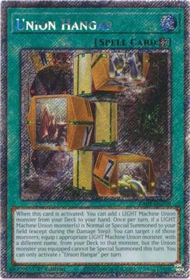 (Membresia) Union Hangar - RA04-EN270 - Platinum Secret Rare 1st Edition Quarter Century Stampede 1st Edition Singles