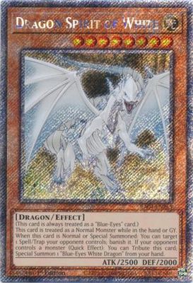 Dragon Spirit of White - RA04-EN265 - Platinum Secret Rare 1st Edition Quarter Century Stampede 1st Edition Singles