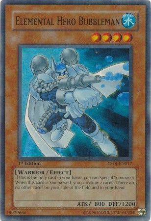 Elemental Hero Bubbleman - YSDJ-EN017 - Super Rare 1st Edition Starter Deck: Jaden Yuki [YSDJ] 1st Edition Singles
