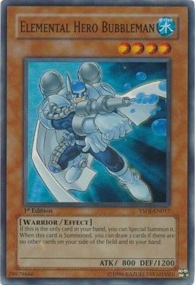 Elemental Hero Bubbleman - YSDJ-EN017 - Super Rare 1st Edition Starter Deck: Jaden Yuki [YSDJ] 1st Edition Singles