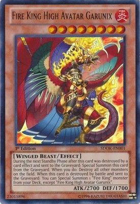 Fire King High Avatar Garunix - SDOK-EN001 - Ultra Rare 1st Edition Structure Deck: Onslaught of the Fire Kings [SDOK]
