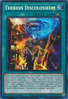 Therion Discolosseum - MP23-EN091 - Prismatic Secret Rare 1st Edition Mega Tin 2023 Dueling Heroes Singles
