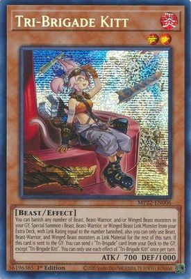 Tri-Brigade Kitt - MP22-EN006 - Prismatic Secret Rare 1st Edition 2022 Mega-Tin: Pharaoh&#39;s Gods 1st Edition Singles