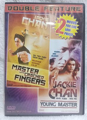 NELA-t, Master With Cracked  Fingers and  Young Master  DVD de Doble Función con dos Películas de Jackie Chan Subtitulos en Espanol e Ingles.
