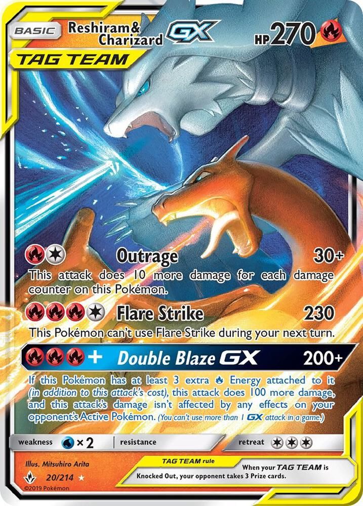 SJ Reshiram &amp; Charizard GX - SM - Unbroken Bonds (SM10) SM - Unbroken Bonds