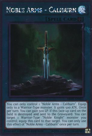 Noble Arms - Caliburn - NKRT-EN021 - Platinum Rare 1st Edition Noble Knights of the Round Table Singles