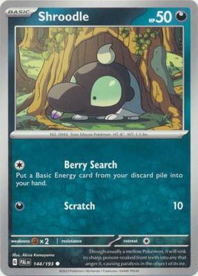 Shroodle - 144/193 - Common Scarlet &amp; Violet: Paldea Evolved Singles