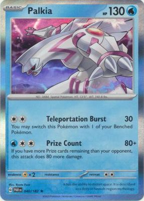 Palkia - 040/182 - Holo Rare Scarlet &amp; Violet: Paradox Rift Singles