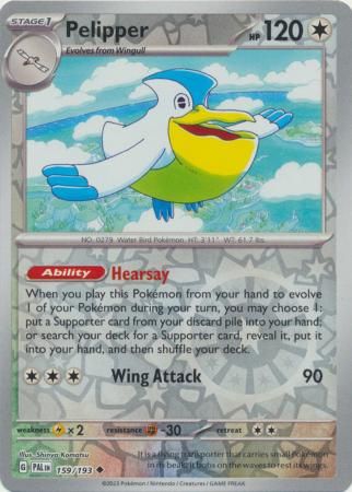 Pelipper - 159/193 - Uncommon Reverse Holo Scarlet &amp; Violet: Paldea Evolved Reverse Holo Singles