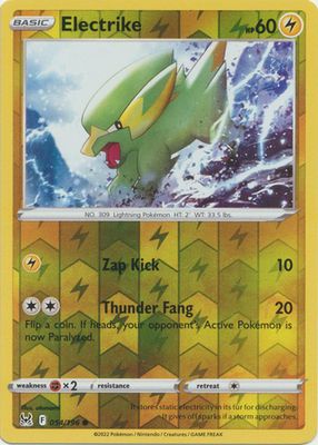 Electrike - 054/196 - Common Reverse Holo Sword &amp; Shield: Lost Origin Reverse Holo Singles