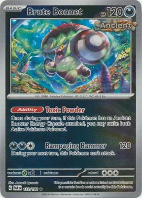 Brute Bonnet - 123/182 - Holo Rare Reverse Holo Scarlet &amp; Violet: Paradox Rift Reverse Holo Singles