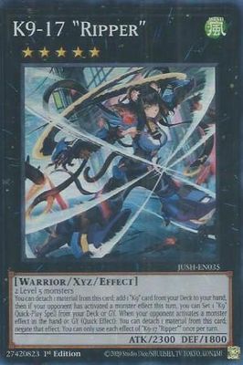 K9-17 &quot;Ripper&quot; - JUSH-EN035 - Super Rare 1st Edition Justice Hunters 1st Edition Singles
