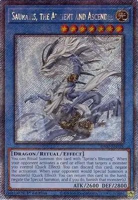 Sauravis, the Ancient and Ascended - RA02-EN019 - Platinum Secret Rare 1st Edition Rarity Collection II Singles