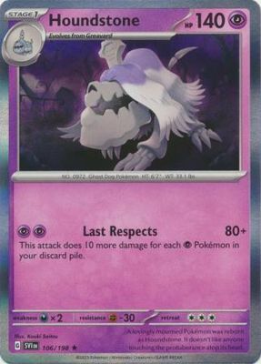 Houndstone - 106/198 - Holo Rare Scarlet &amp; Violet (Base Set) Singles