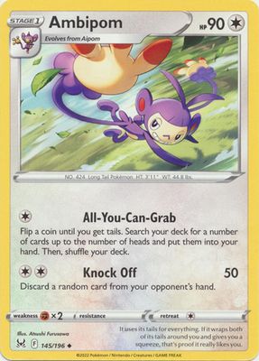 Ambipom - 145/196 - Uncommon Sword &amp; Shield: Lost Origin Singles