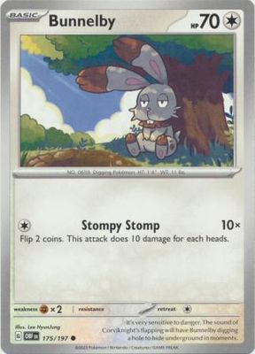 Bunnelby - 175/197 - Common Scarlet &amp; Violet: Obsidian Flames Singles