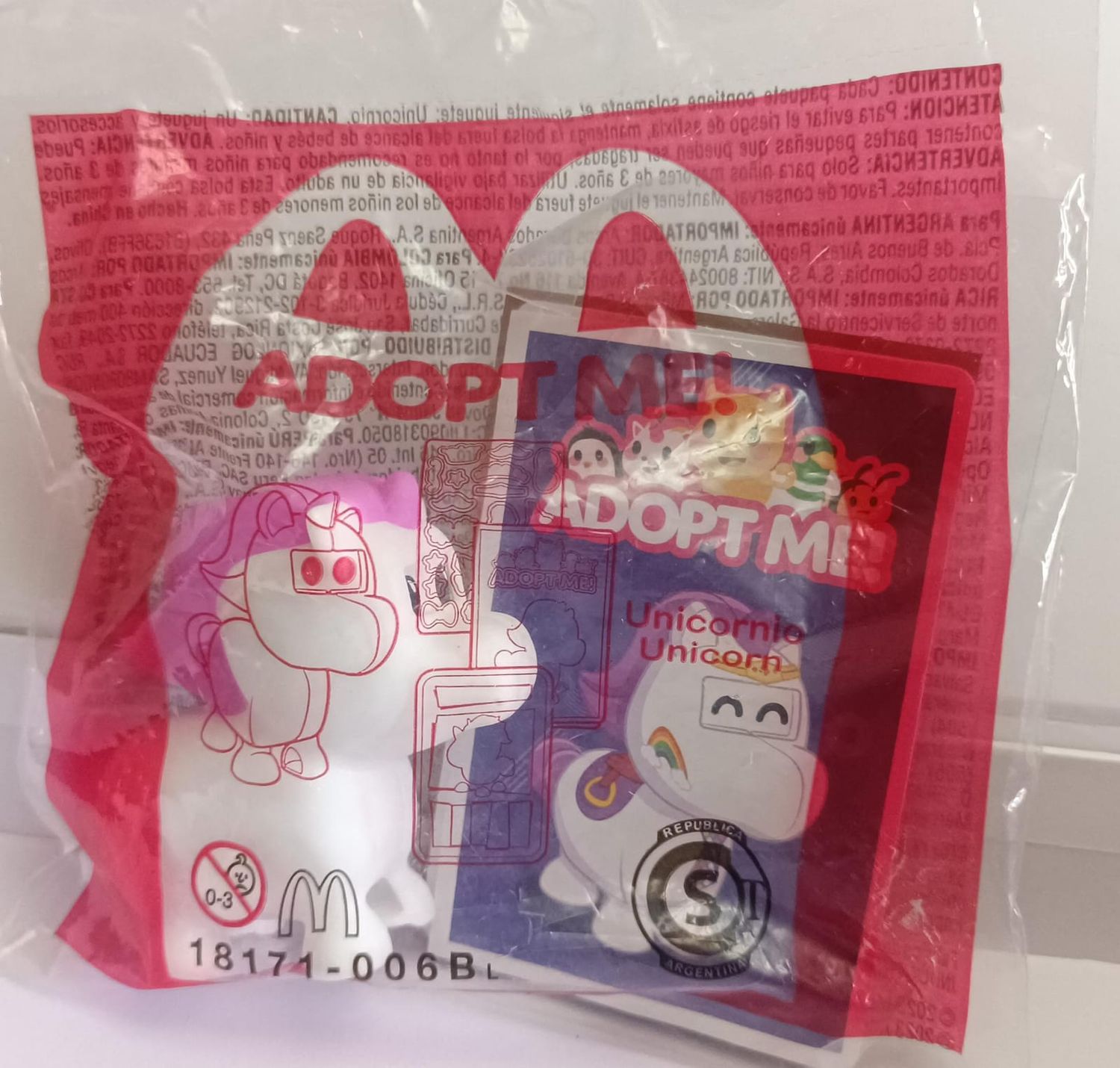NELA-q, Unicornio  &quot;Adopt Me!&quot;  McDonald&#39;s Juguete