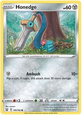 Honedge - 105/163 - Common Sword &amp; Shield: Battle Styles Singles