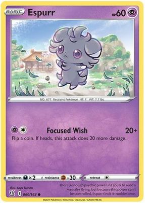 Espurr - 060/163 - Common Sword &amp; Shield: Battle Styles Singles