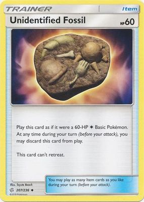 SJ Unidentified Fossil - 207/236 - Uncommon Sun &amp; Moon: Cosmic Eclipse Singles