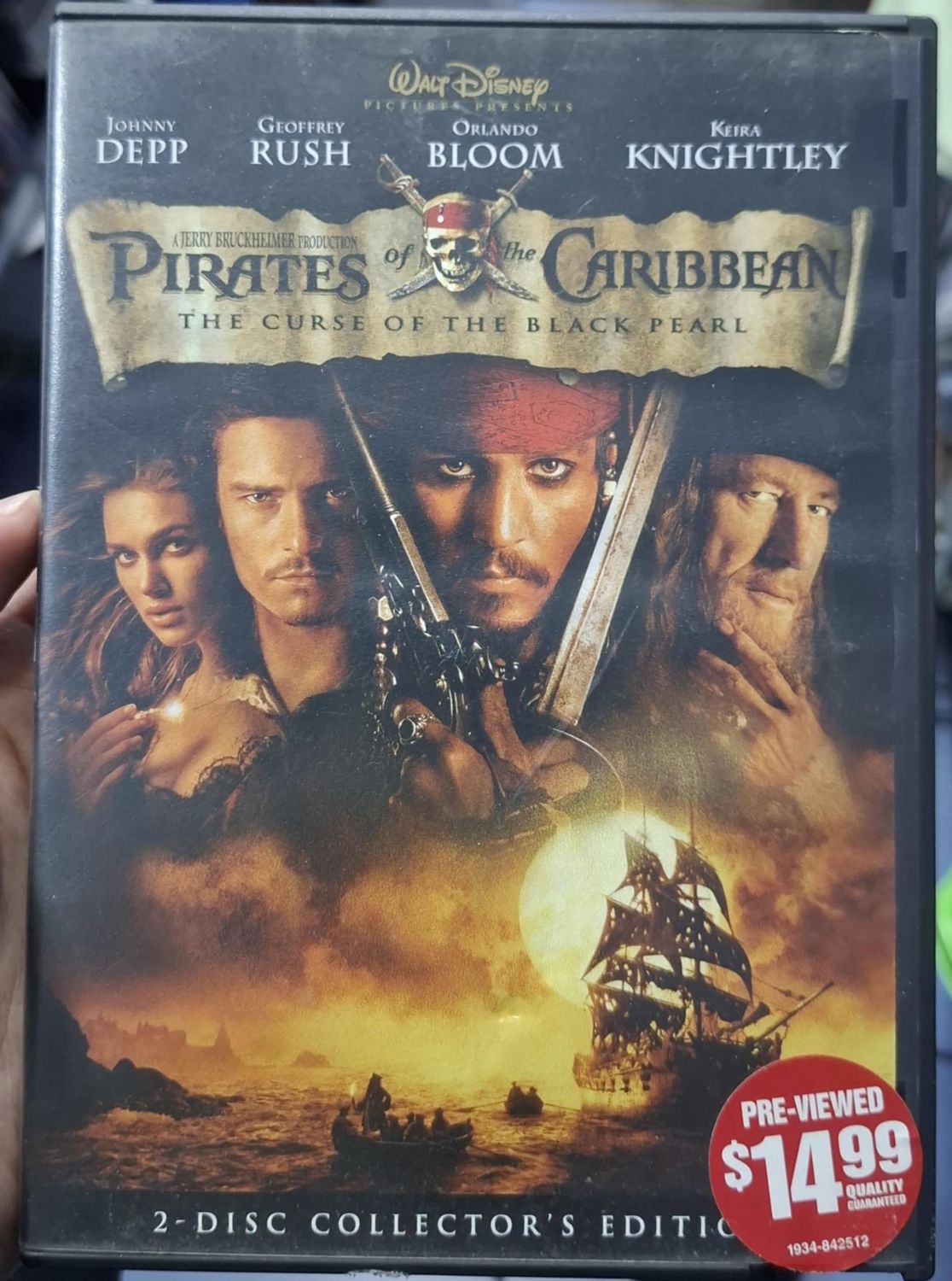 BAF1 Pirates of the Caribbean The Curse of the Black Pearl DVD Usado Completo 2 Discos Ingles Piratas del Caribe Maldicion del Perla Negra