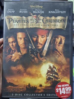 BAF1 Pirates of the Caribbean The Curse of the Black Pearl DVD Usado Completo 2 Discos Ingles Piratas del Caribe Maldicion del Perla Negra