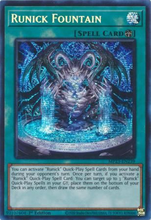 SJ Runick Fountain - MP23-EN239 - Prismatic Secret Rare 1st Edition Mega Tin 2023 Dueling Heroes Singles *Espanol*